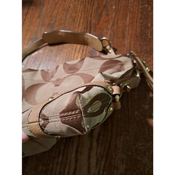 Coach Carly Slim Signature Brown Tan Hobo Purse Handbag E0873-12873 - Picture 3 of 10